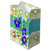 Kleurrijke bloemontwerper medium cadeauzakje (Voorkant Gekanteld)