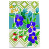 Kleurrijke bloemontwerper medium cadeauzakje (Voorkant)