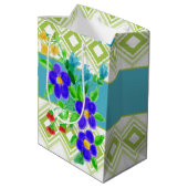 Kleurrijke bloemontwerper medium cadeauzakje (Achterkant Gekanteld)