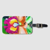 Kleurrijke bloemorchidee waterverf kunst bagagelabel (Voorkant (horizontaal))