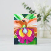 Kleurrijke bloemorchidee waterverf kunst briefkaart (Staand voorkant)