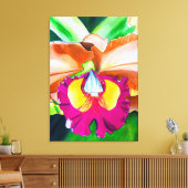 Kleurrijke bloemorchidee waterverf kunst canvas afdruk (Insitu (Woonkamer))