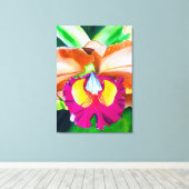 Kleurrijke bloemorchidee waterverf kunst canvas afdruk (Insitu (Houten vloer))