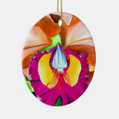 Kleurrijke bloemorchidee waterverf kunst keramisch ornament (Rechts)