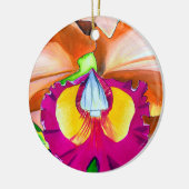 Kleurrijke bloemorchidee waterverf kunst keramisch ornament (Links)