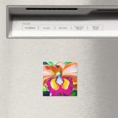 Kleurrijke bloemorchidee waterverf kunst magneet (Insitu (Vaatwasser))