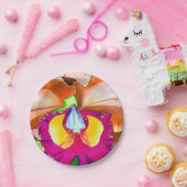 Kleurrijke bloemorchidee waterverf kunst papieren bordje (Feest)