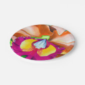 Kleurrijke bloemorchidee waterverf kunst papieren bordje (Gekanteld)