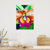 Kleurrijke bloemorchidee waterverf kunst poster (Keuken)