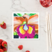 Kleurrijke bloemorchidee waterverf kunst servet (Insitu)