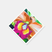 Kleurrijke bloemorchidee waterverf kunst servet (Hoek)