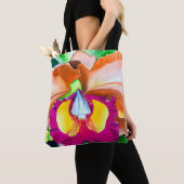 Kleurrijke bloemorchidee waterverf kunst tote bag (Dichtbij)