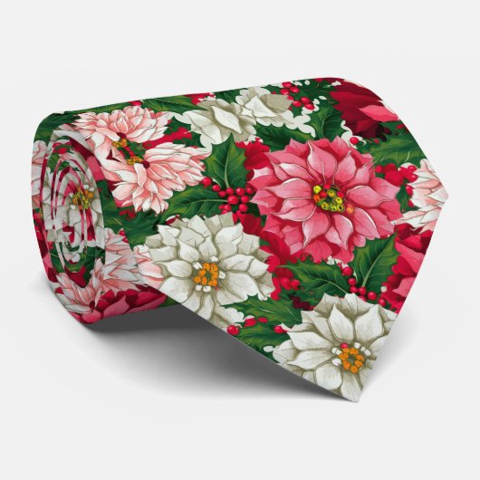 Kleurrijke bloempatronen stropdas (Opgerold)