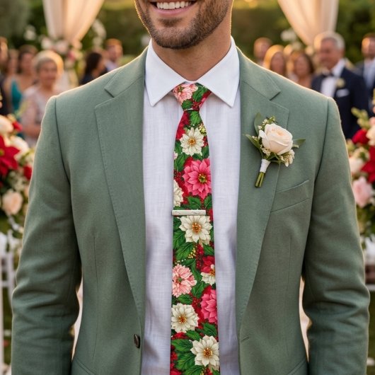 Kleurrijke bloempatronen stropdas
