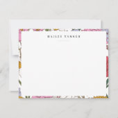  Kleurrijke Bloempatroonrand Vlak Notitiekaartje (Voorkant)