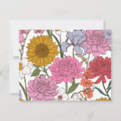  Kleurrijke Bloempatroonrand Vlak Notitiekaartje (Achterkant)