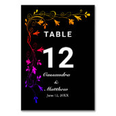 Kleurrijke bloemranken op een zwarte achtergrond b kaart (Achterkant)