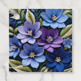 Kleurrijke bloemrijke borduurwerk kunst cadeaukaar bedankjes labels