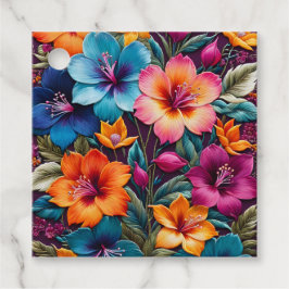 Kleurrijke Bloemrijke Borduurwerk Kunst Cadeautags Bedankjes Labels