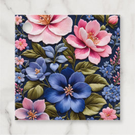 Kleurrijke Bloemrijke Borduurwerk Kunst Cadeautags Bedankjes Labels