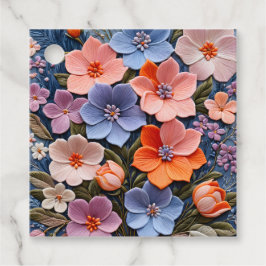 Kleurrijke Bloemrijke Borduurwerk Kunst Cadeautags Bedankjes Labels