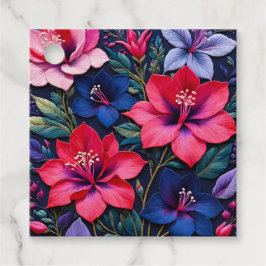 Kleurrijke Bloemrijke Borduurwerk Kunst Cadeautags Bedankjes Labels