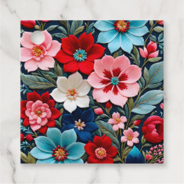 Kleurrijke Bloemrijke Borduurwerk Kunst Cadeautags Bedankjes Labels