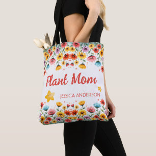 Kleurrijke bloemrijke botanische afbeelding tote bag
