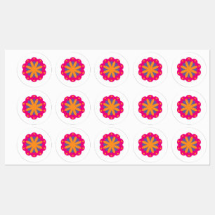 kleurrijke bloemrijke cirkelvormen labels