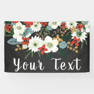 Kleurrijke Bloemrijke Donkere Chic Huwelijkspartij Spandoek