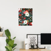 Kleurrijke Bloemrijke Donkere Chic Vintage Kunst Poster (Thuiskantoor)