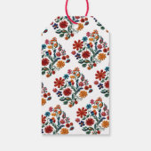 Kleurrijke bloemrijke fiesta-borduurwerkparty dank cadeaulabel (Achterkant)