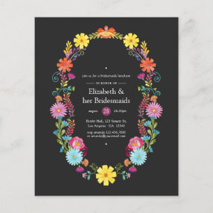 Kleurrijke Bloemrijke Fiesta Bruidsmeisjes Lunch U Flyer