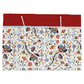 Kleurrijke bloemrijke grote cadeautas (Achterkant)
