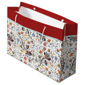 Kleurrijke bloemrijke grote cadeautas (Voorkant Gekanteld)