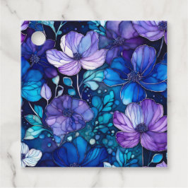 Kleurrijke bloemrijke inktkunst cadeautags bedankjes labels