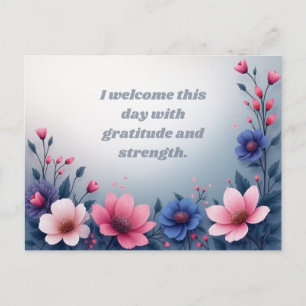 Kleurrijke Bloemrijke Motivatie Dankbaarheid en Kr Briefkaart