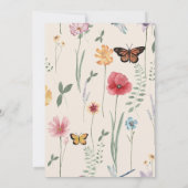 Kleurrijke Bloemrijke Rand Wilde Bloemen Bruiloft Kaart (Achterkant)