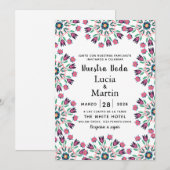 Kleurrijke Bloemrijke Spaanse Nuestra Boda Kaart (Voorkant / Achterkant)