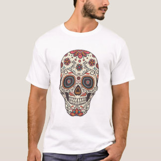 Kleurrijke Bloemrijke Suiker Schedel Sticker T-shirt