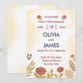 Kleurrijke & Bloemrijke Trouwkaarten Kaart (Voorkant / Achterkant)