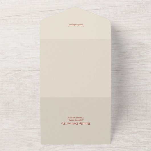 Kleurrijke bloemrijke volkskunst bruiloft all in one uitnodiging (Buitenkant)