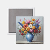 Kleurrijke bloemschikken magneet (Voorkant / Achterkant)