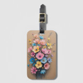 kleurrijke bloemschikking bagagelabel (Voorkant (verticaal))