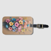 kleurrijke bloemschikking bagagelabel (Voorkant (horizontaal))