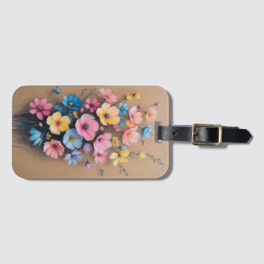 kleurrijke bloemschikking bagagelabel (Voorkant (horizontaal))