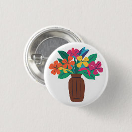 Kleurrijke bloemschikking ronde button 3,2 cm
