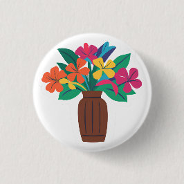 Kleurrijke bloemschikking ronde button 3,2 cm