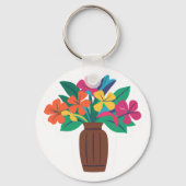 Kleurrijke bloemschikking sleutelhanger (Voorkant)