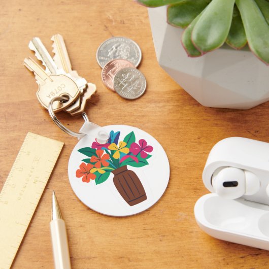 Kleurrijke bloemschikking sleutelhanger (Bureau)